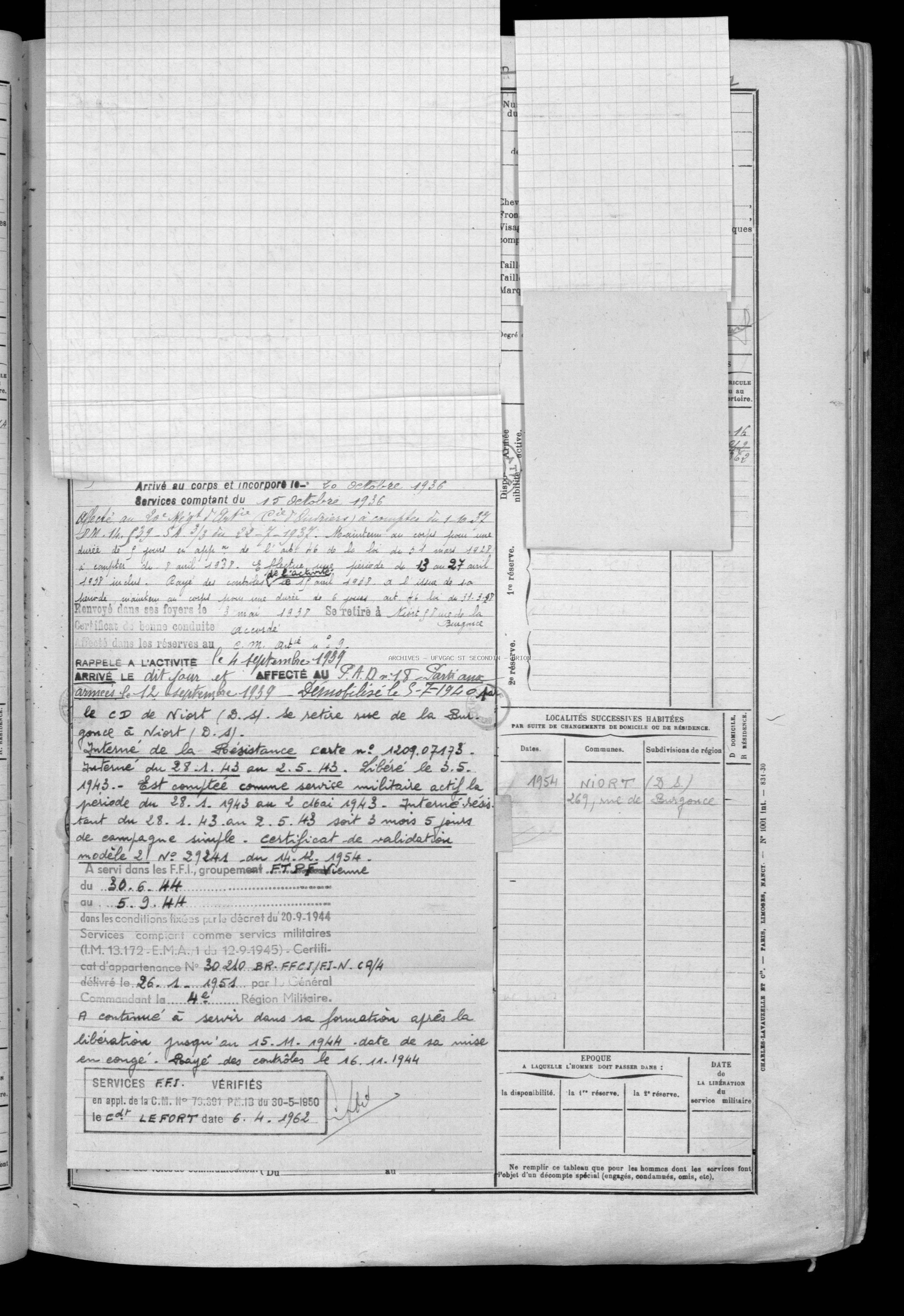 DUROSIER Emmanuel Joseph Etat de Service 03 Registre Maquis Anatole