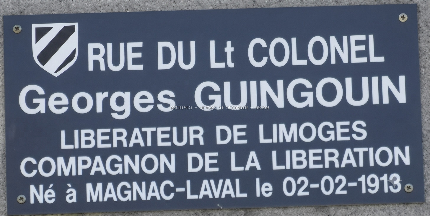GUINGOUIN Georges une rue à son nom