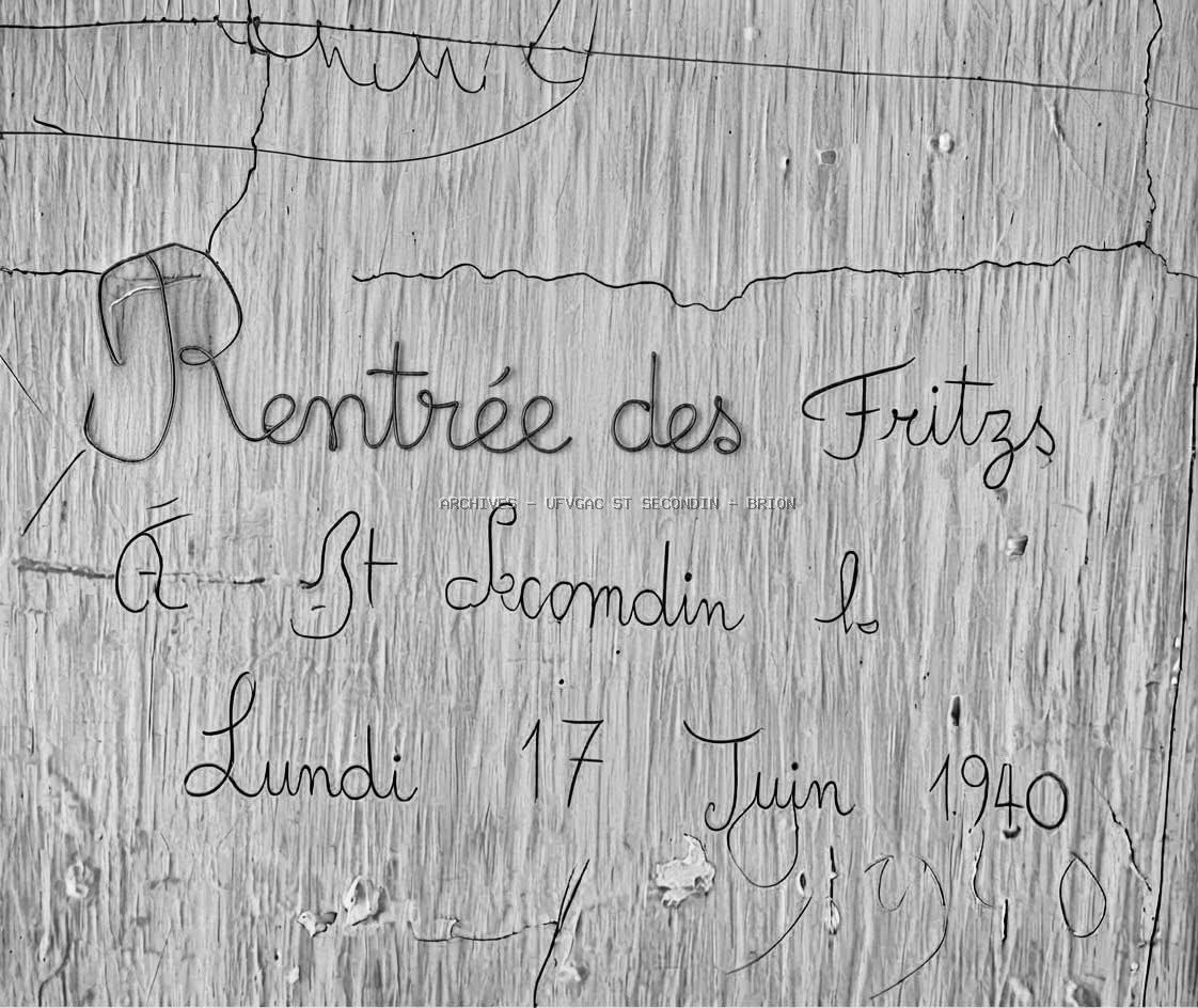 Gravure Rentrée des Fritz à St Secondin le Lundi 17 Juin 1940 fait par Roland MIRBEAU