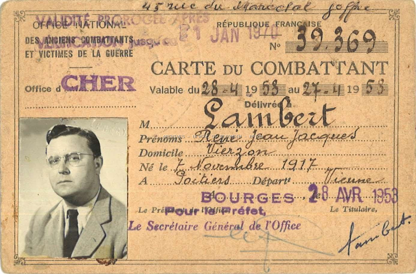 LAMBERT René Jean Jacques Registre Maquis Anatole