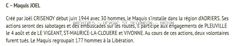 Le Maquis JOEL
