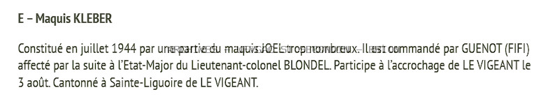 Le Maquis KLEBER