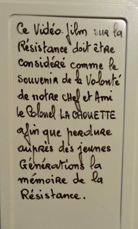 Meesage du Capitaine Anatole dans une video cassette