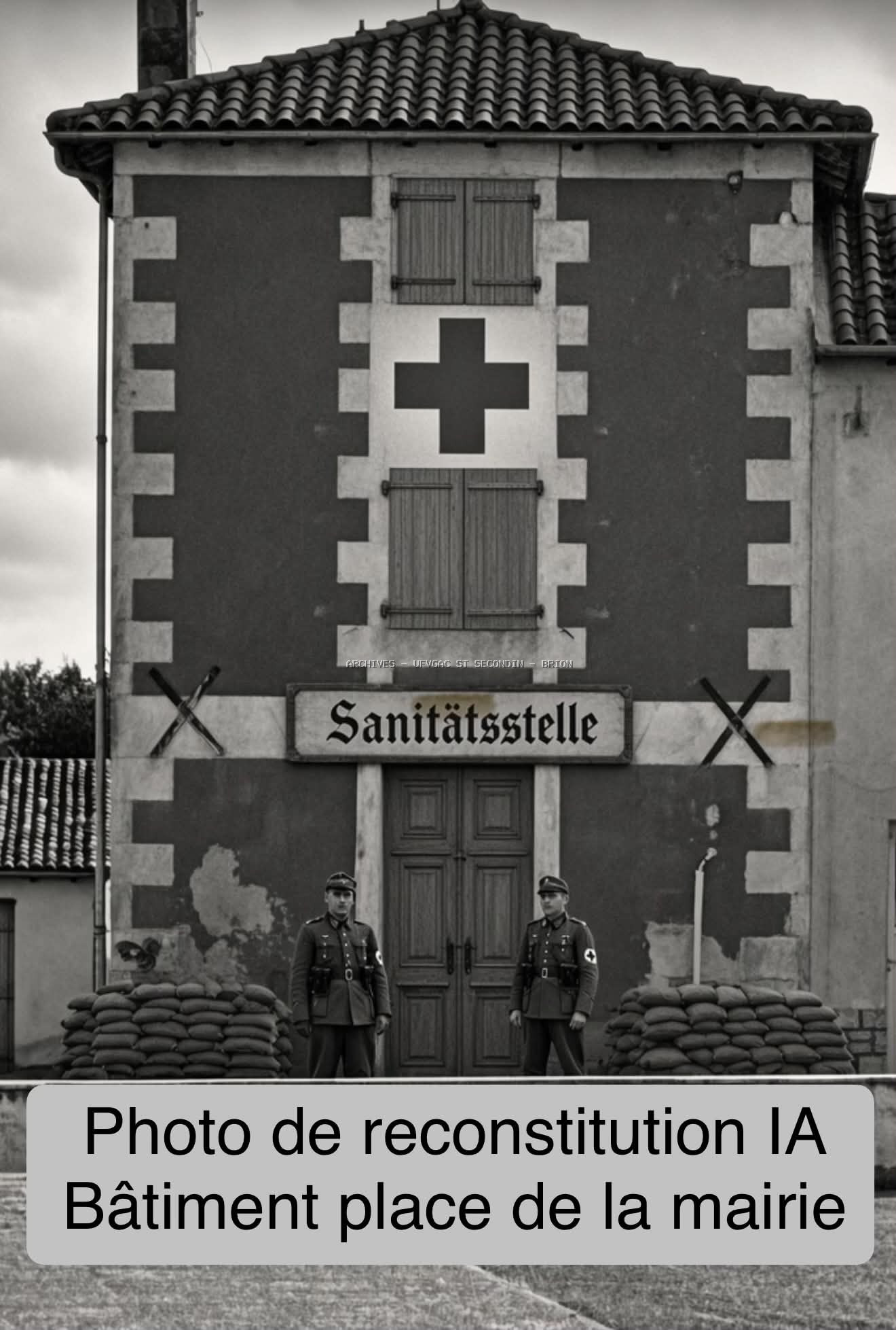 Reconstitution IA bâtiment infirmerie armée allemande Saint Secondin